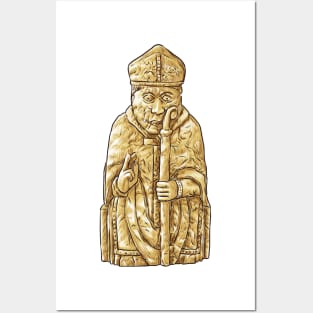 Divine Strategy Unleashed: The Lewis Chessmen Bishop Design Posters and Art